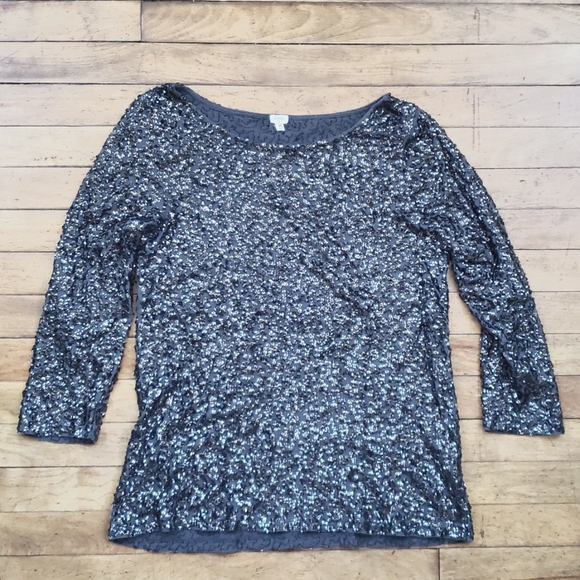 JCrew above wrist sequined 'tshirt" M - Picture 1 of 4